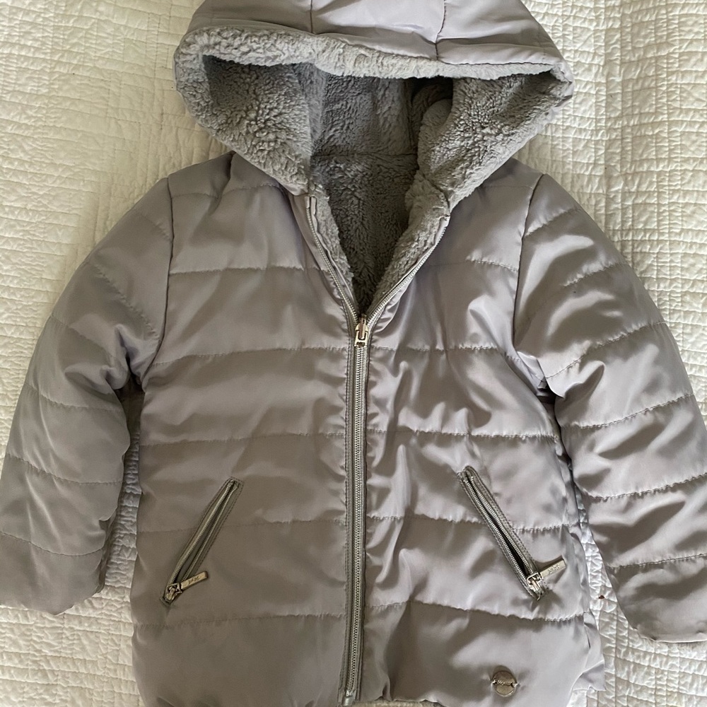 Mayoral Fur Puffy Coat 3T - Picture 3 of 3